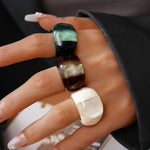 Load image into Gallery viewer, Vintage Candy Resin Oval Geometric Ring Women N6H095