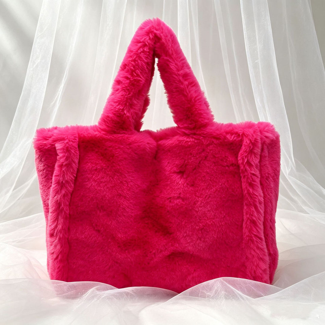 Women's Plush Large Tote Handbag N6J176