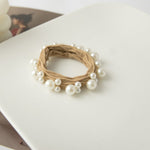 Load image into Gallery viewer, Soft Beaded Scrunchie High Ponytail Holder Women N6H183