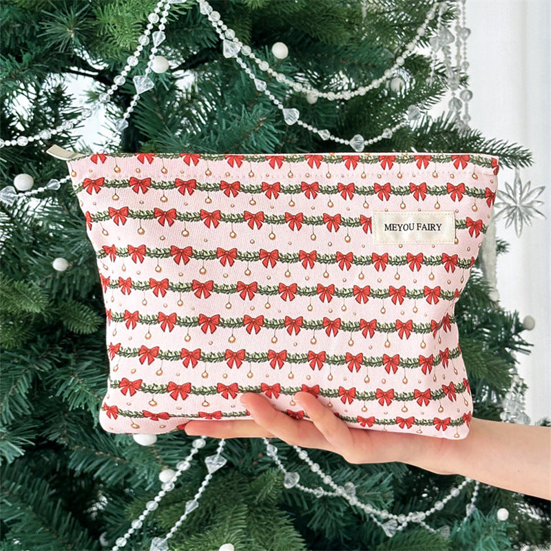 Womens Christmas Print Polyester Cosmetic Bag N6K107
