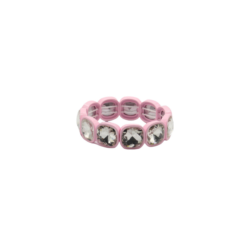 Glass Floral Handband Cuff Enamel Crystal  S5P155