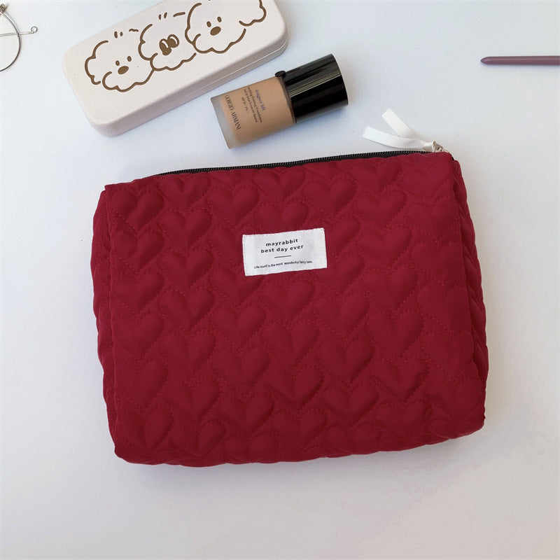 Heart Shaped Organizer Pouch Polyester Multi Color S5P322