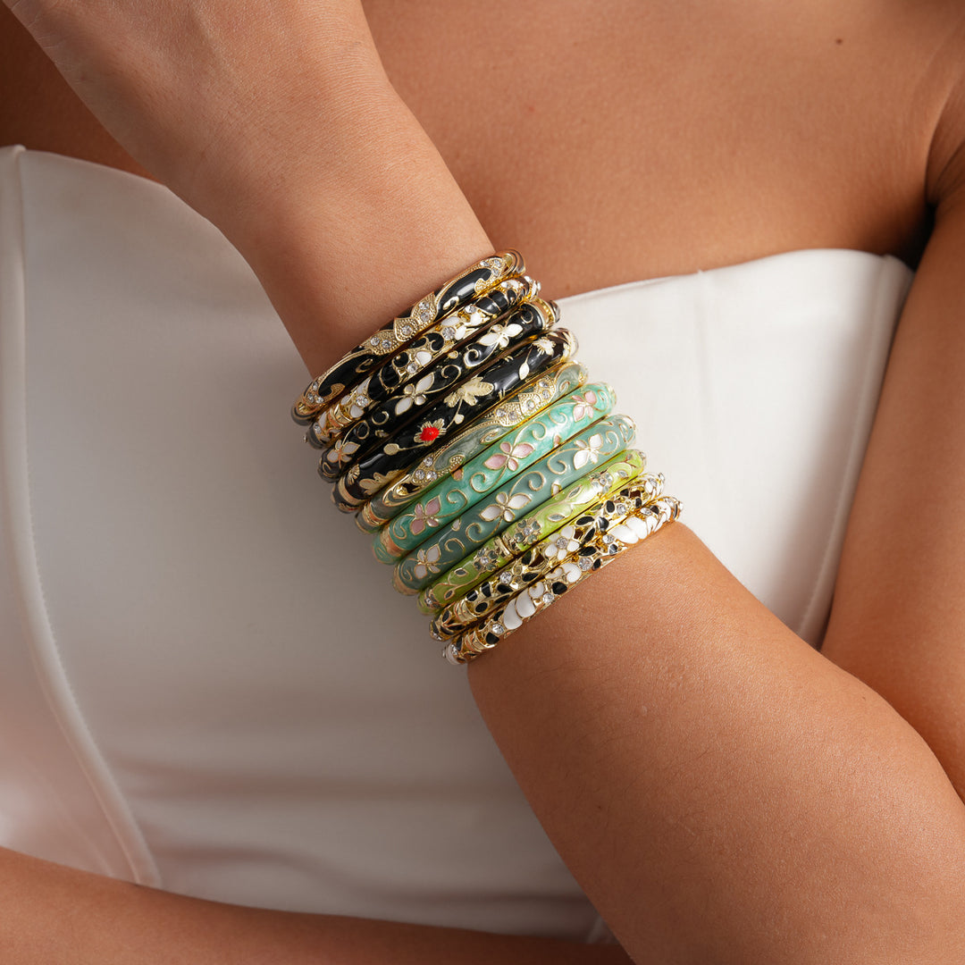Womens Floral Rhinestone Alloy Bracelet N6K128