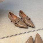 Load image into Gallery viewer, Pointed Toe Chunky Heel Loafers Women Slip-On Elegant N6G243
