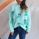 Load image into Gallery viewer, 3D Cherry Patch Round Sweater Mid Heavy Options N5A235
