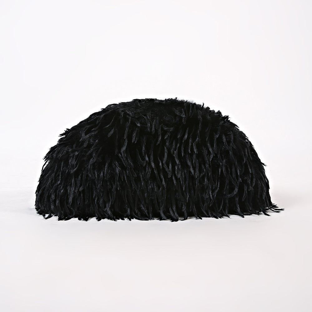 Women's Plush Feather Cloud Clutch Bag N6J119