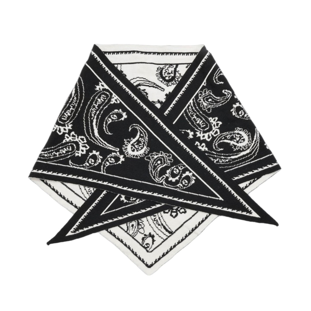 Paisley Cotton Feel Knit Triangle Scarf Shawl N6K244