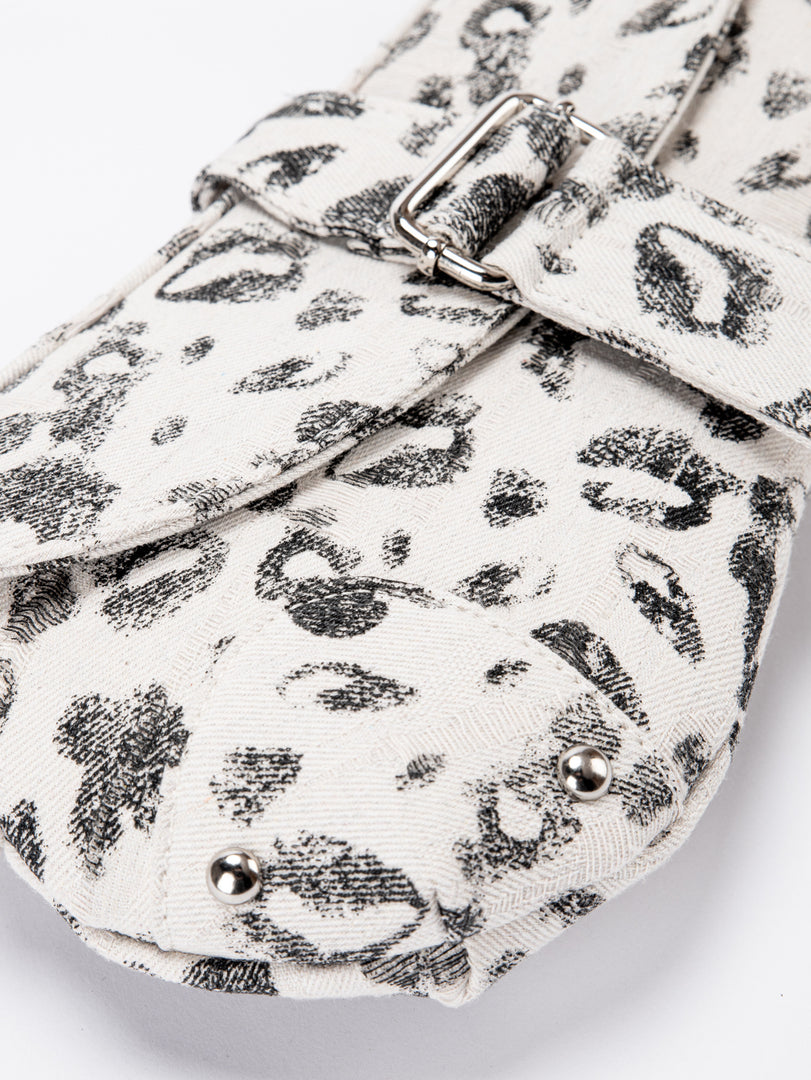 Distressed Leopard Print Asymmetric Hobo Bag Women N6C311