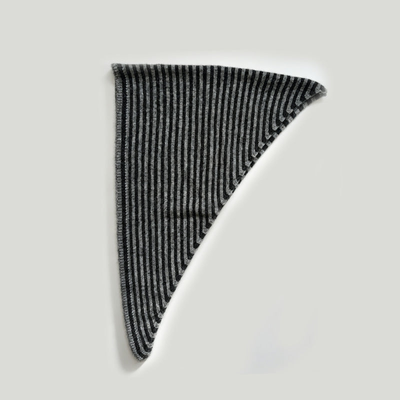 Women's Wool Blend Striped Knit Triangle Scarf N6J121