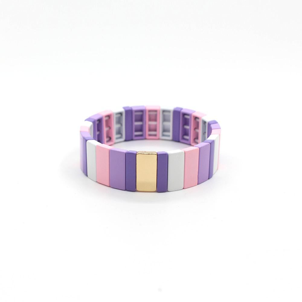 Vitreous Tile Bangle Zinc Alloy Saturation Gradient S5P264