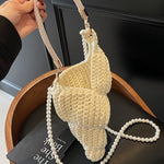 Load image into Gallery viewer, Handwoven Shell Beach Crossbody Bag Crochet Tote N6F084