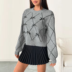 Load image into Gallery viewer, Bow Crew Sweater Lightweight Light Gray N5Z504
