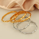 Load image into Gallery viewer, Bamboo Segments Bangle Titanium Steel Plated S5P082
