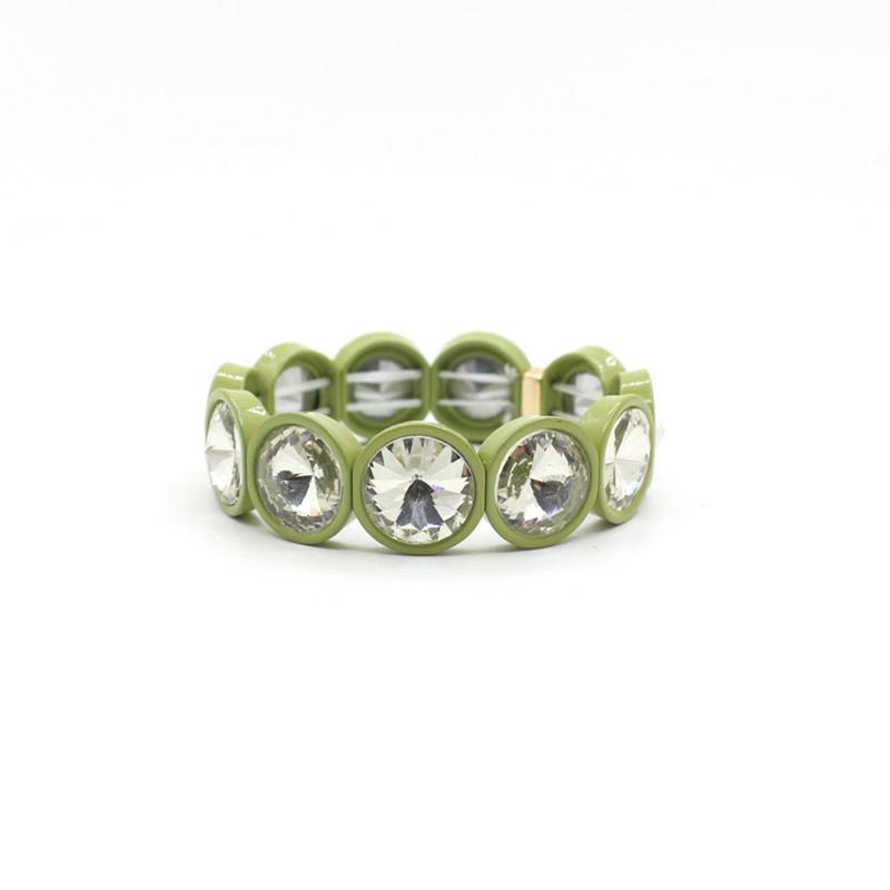 Enamel Flower Bangle Color Crystal Glass Stove S5P031