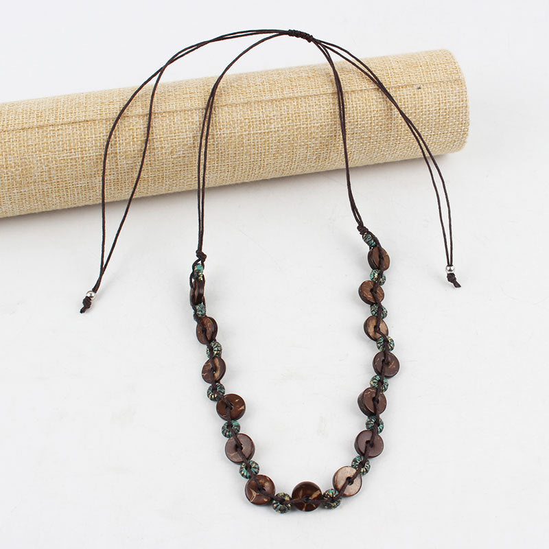 Acrylic Coconut Shell Style Necklace S5P609