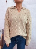 Load image into Gallery viewer, Cable Notch Sweater Mid Weight Options N5Z907
