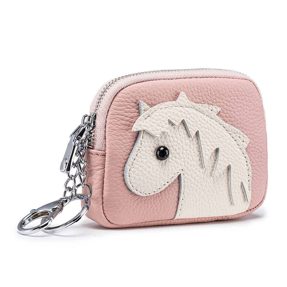 Women's Top-Grain Leather Horse Coin Purse N6J235