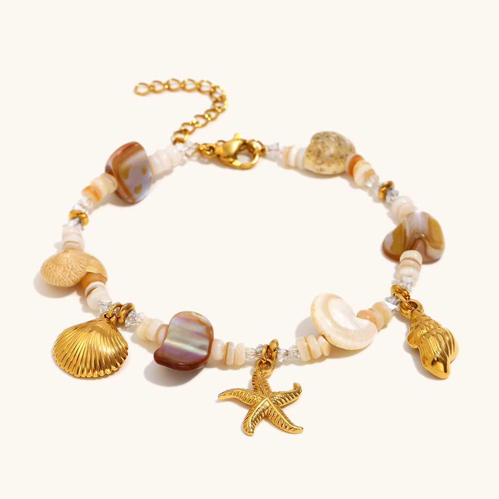 Starfish Chain Steel 18K Plated Oceanic Vintage S5P117