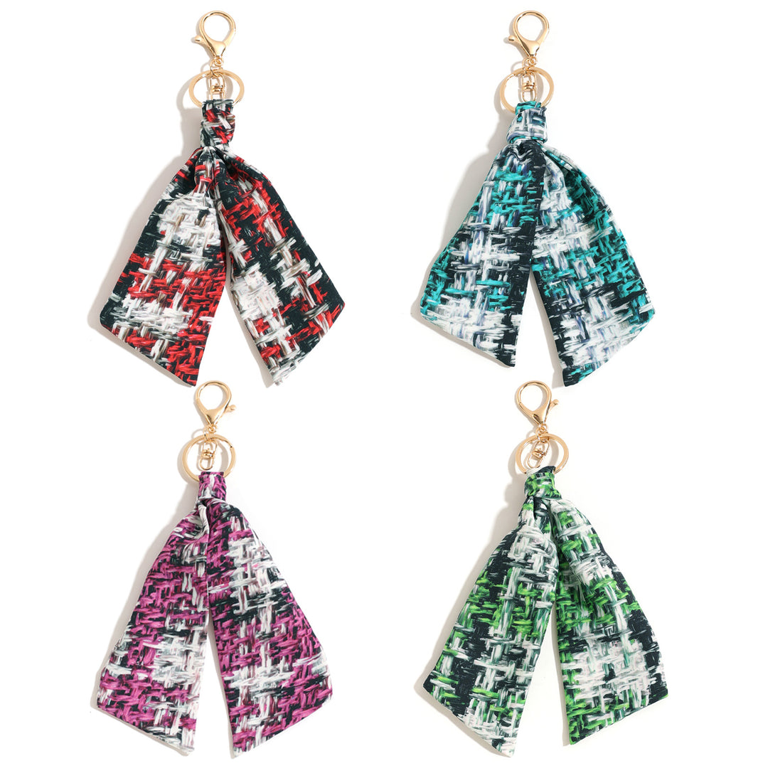Vintage 3D Print Fabric Keychain Bag Charm Accessory N6G115