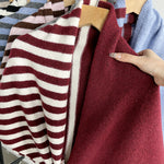 Load image into Gallery viewer, Triangle Wool Blend Shawl Cape Stripe Patchwork N6H308