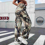Load image into Gallery viewer, Camo Cargo Pant Drawstring Mid Weight Green N5Z563
