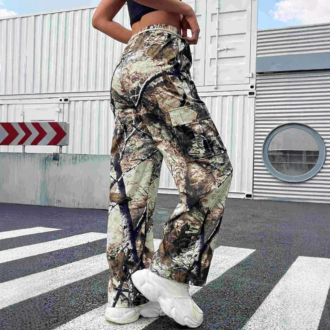 Camo Cargo Pant Drawstring Mid Weight Green N5Z563