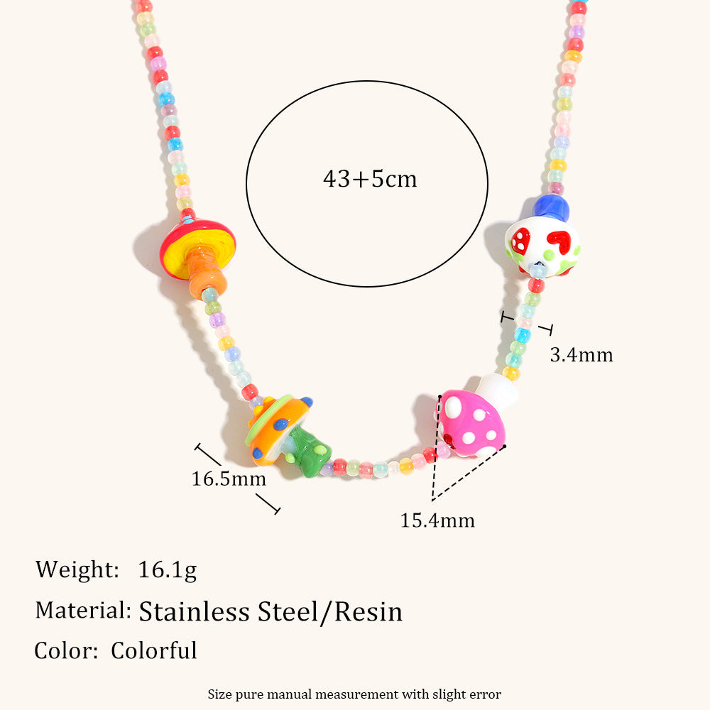 Acrylic Ceramic Chain Multicolor Bead Steel Plated S5P215