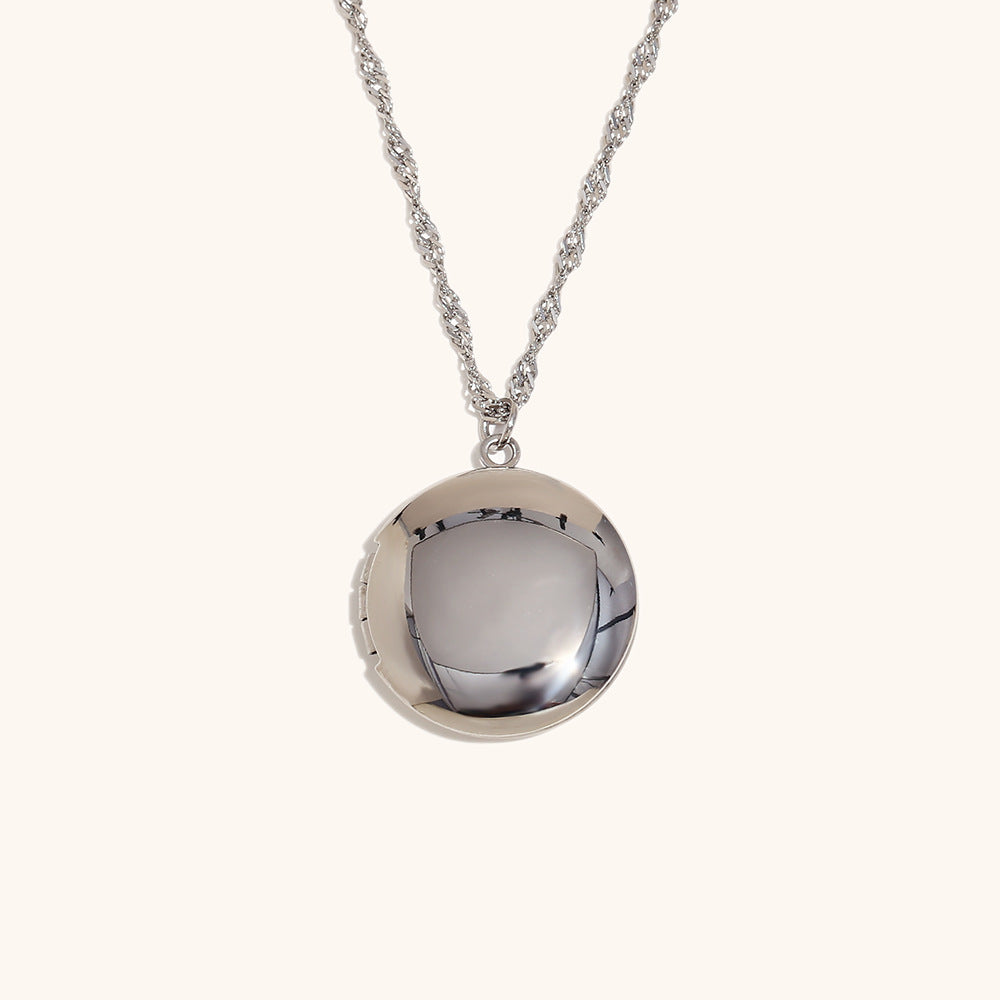 Heart Locket Chalice Necklace Steel Gold Plated S5P228
