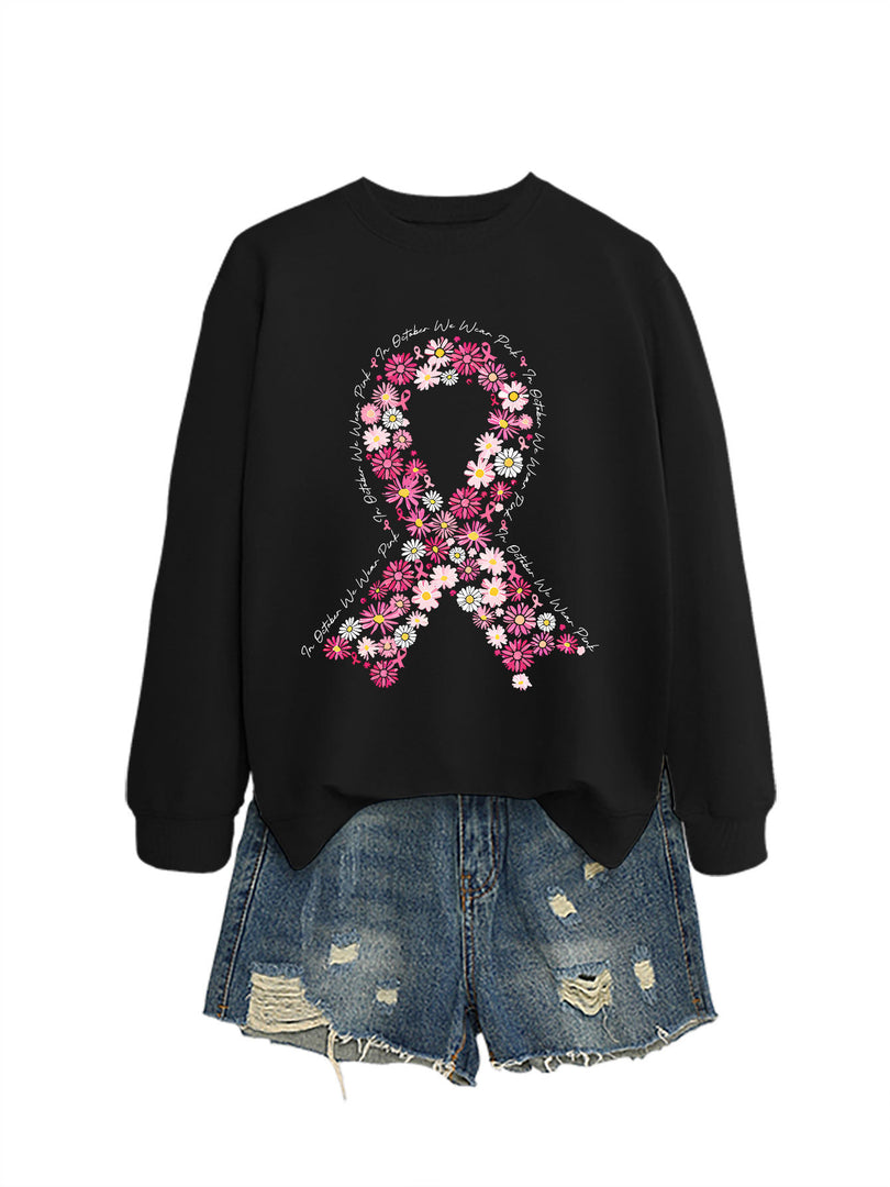 Casual Printed Crewneck Sweatshirt Women N6H046