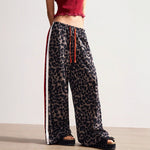 Load image into Gallery viewer, Leopard Wide Pants MidWeight Black N5A158
