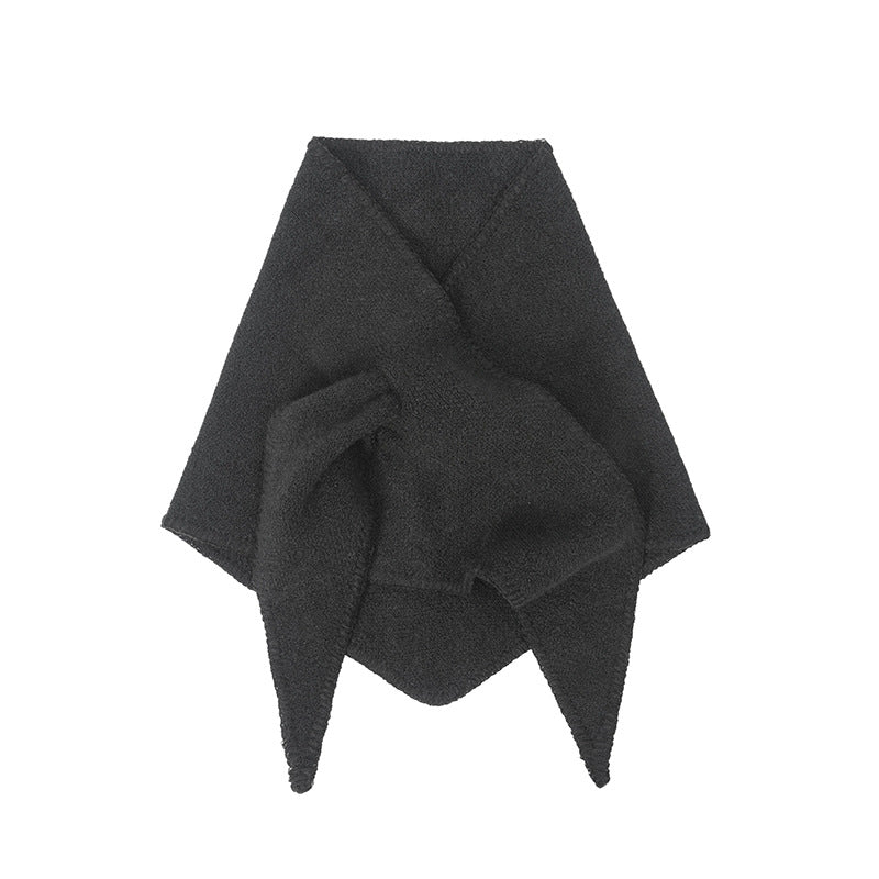 Wool Knit Triangle Shawl Scarf Women Winter N6H236