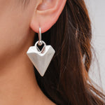 Load image into Gallery viewer, Womens Brushed Heart Copper Hoop Earrings N6K163