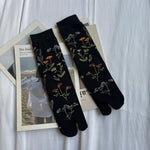 Load image into Gallery viewer, Botanical Floral Print Toe Separation Socks M5A025