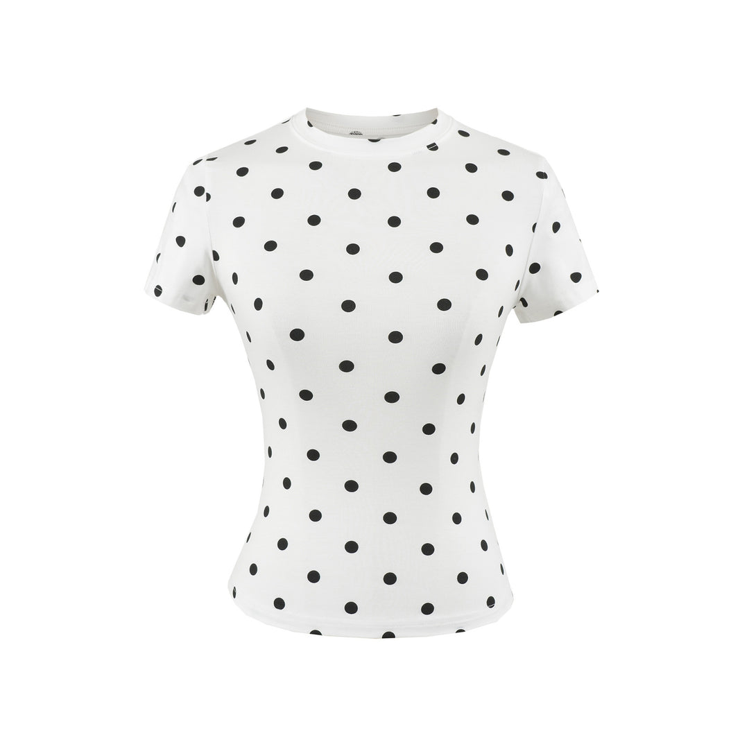 Polka Dot Fitted T-shirt Women N6D087