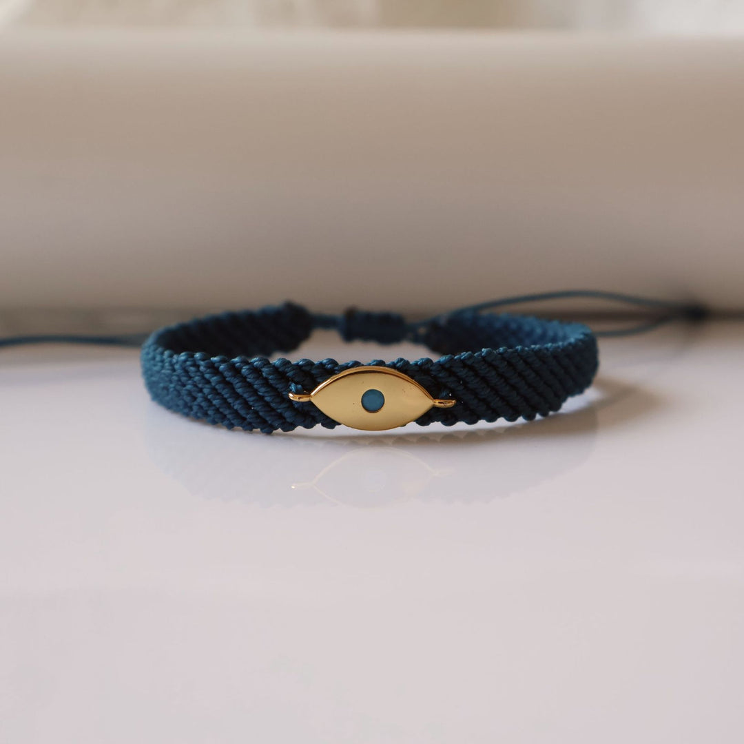 Ethnic Evil Eye Braided Cuff Adjustable  S5P212