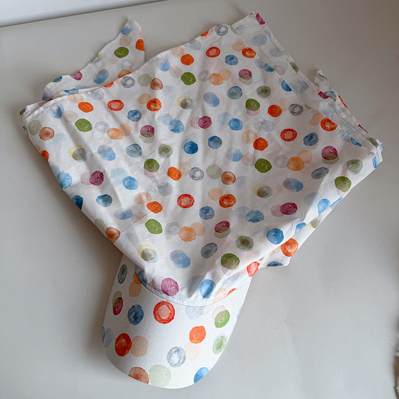 Color Dot Scarf Hat Women Sun Protection N6C359