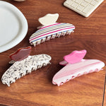 Load image into Gallery viewer, Color Stripe Acetate Hair Claw Clip Women N6C346