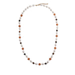 Load image into Gallery viewer, Vintage Contrast Cat's Eye Tiger Eye Pearl Necklace N6H144