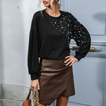 Load image into Gallery viewer, Beaded Set In Sweater Lightweight Black N5Z509
