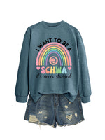Load image into Gallery viewer, I Want to Be a Schwa Rainbow Cutout Sweatshirt N6H044