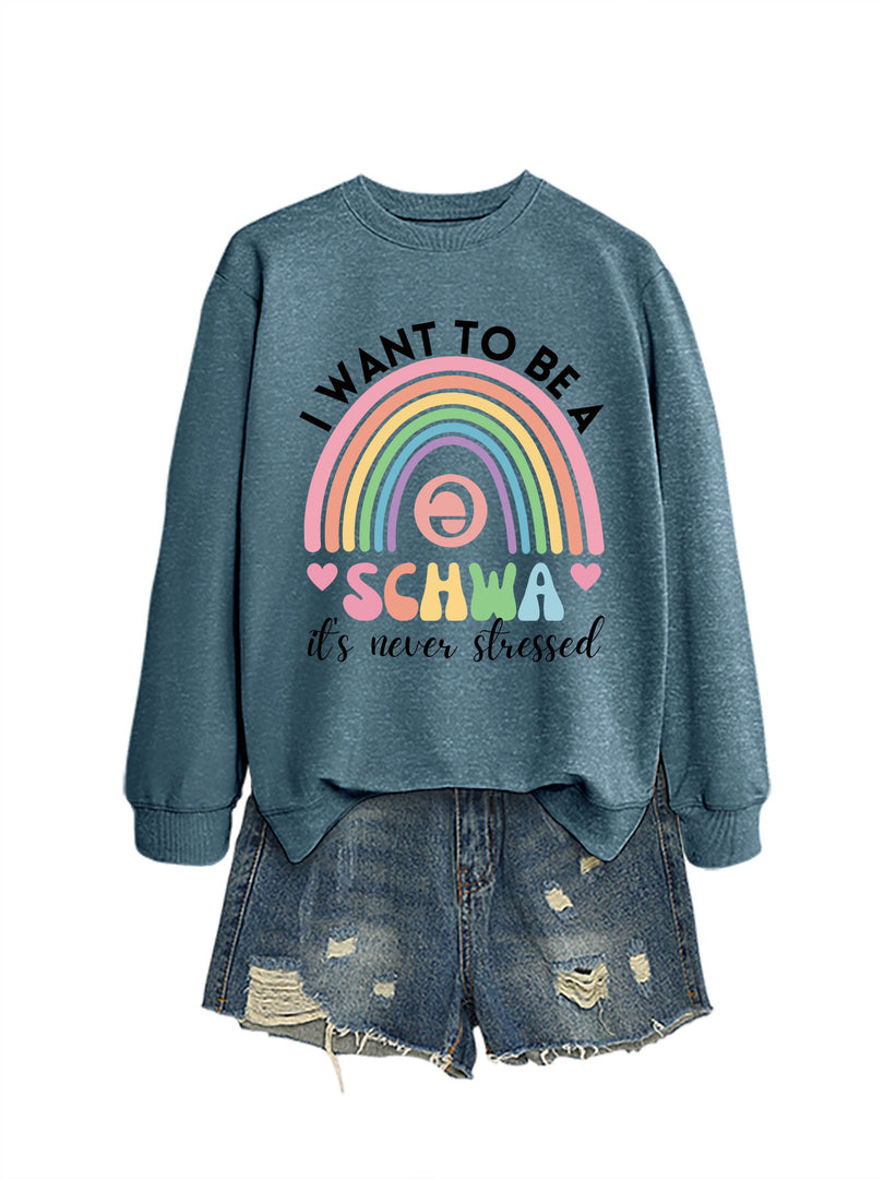 I Want to Be a Schwa Rainbow Cutout Sweatshirt N6H044