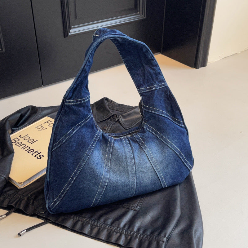Women's Denim Shoulder Baguette Bag N6J194