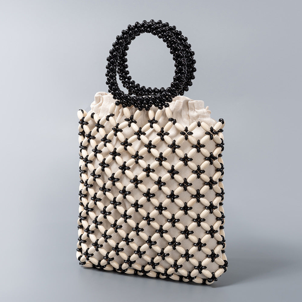 Handwoven Maple Hollow Bead Tote Beach Women S5P967
