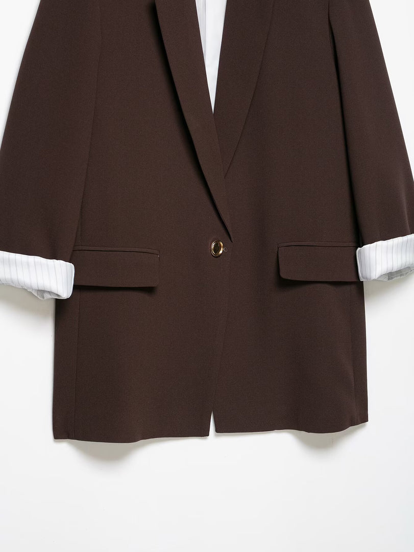 Loose Fit Long Sleeve Blazer N6F013