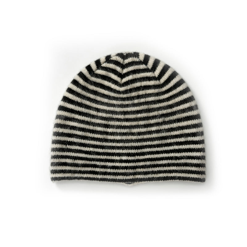 Women's Wool Blend Striped Knit Beanie N6J108
