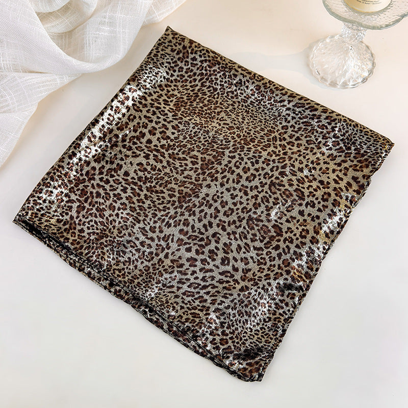 Vintage Silver Head Wrap Square Scarf Hip Hop Streetwear N6G233