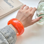 Load image into Gallery viewer, Asymmetric Acrylic Wide Bangle  Resin Artisan S5P257
