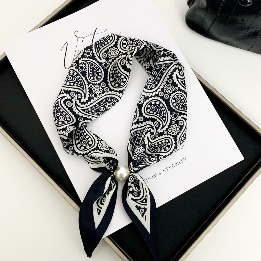 Long Scarf Pearl Magnetic Clasp Versatile Women N6H110