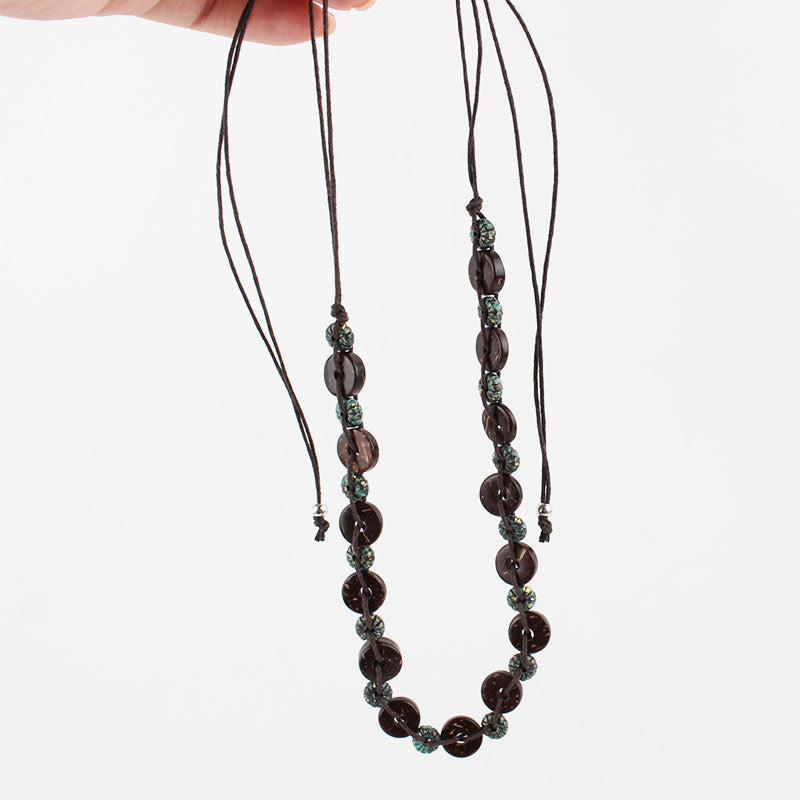 Acrylic Coconut Shell Style Necklace S5P609