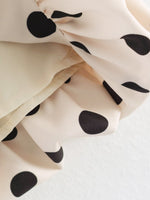 Load image into Gallery viewer, Khaki Pleated Polka Dot Bubble Hem Skirt Women N6D122